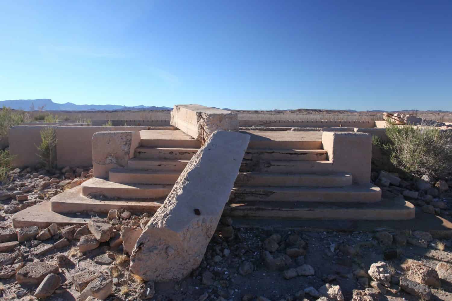 Concrete foundation at St. Thomas, Lake Mead