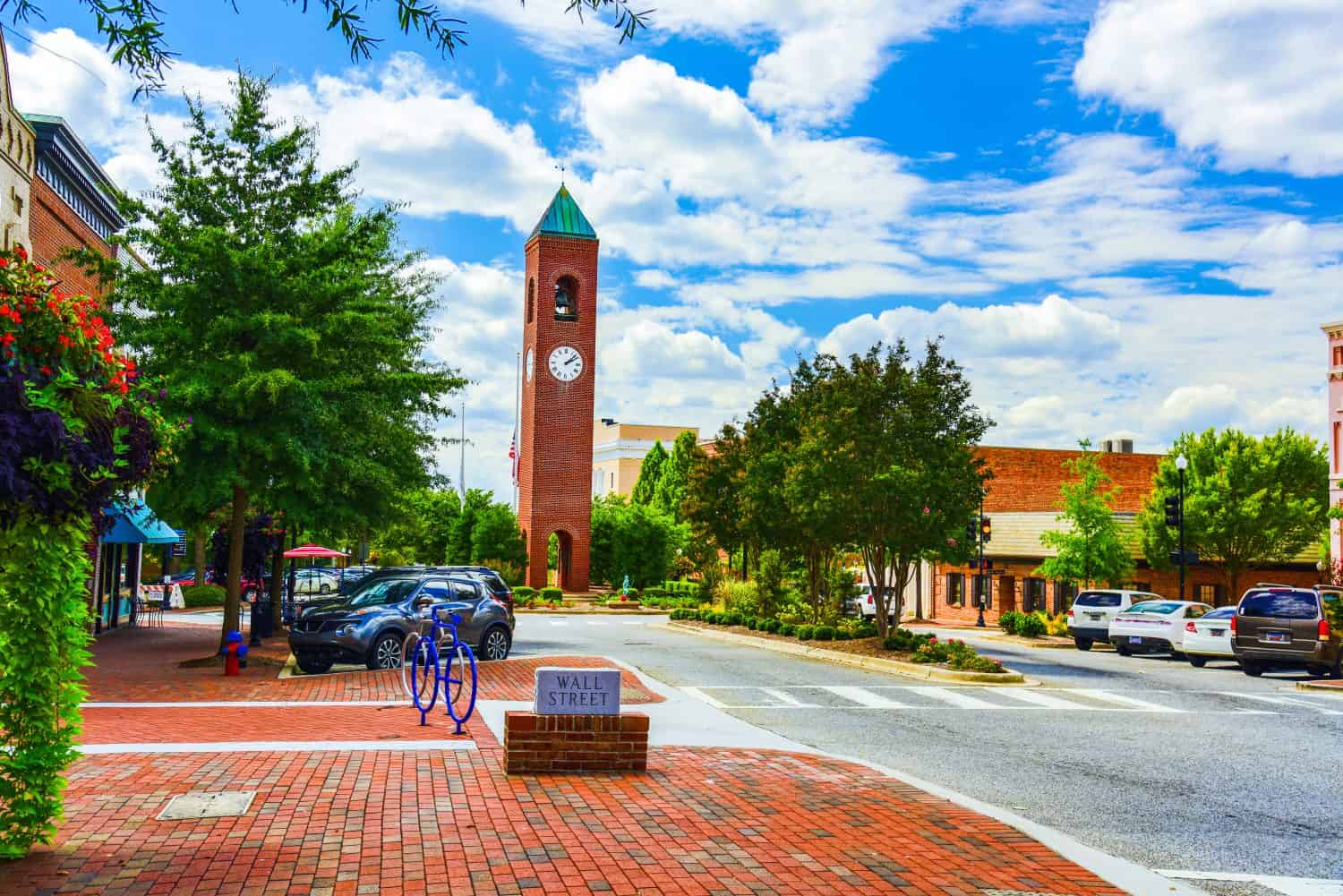 Main Street in Downtown Spartanburg South Carolina SC.