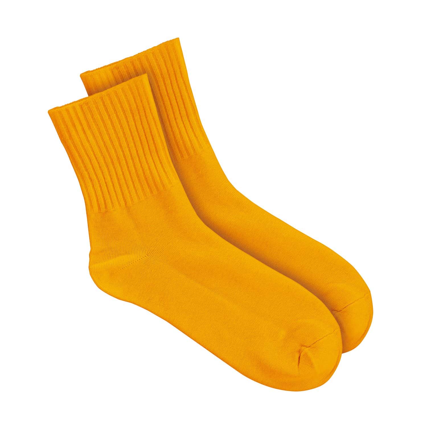 Orange socks on an isolated white background