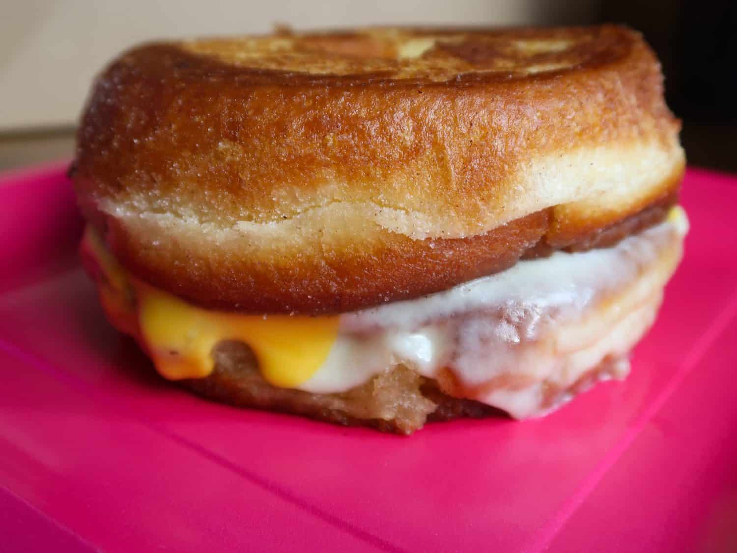 Grilled cheese donut sandwich.
