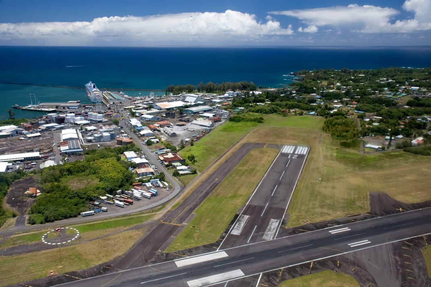Aerial View of Runway at Hilo International Airport, Big Island, Hawaii
