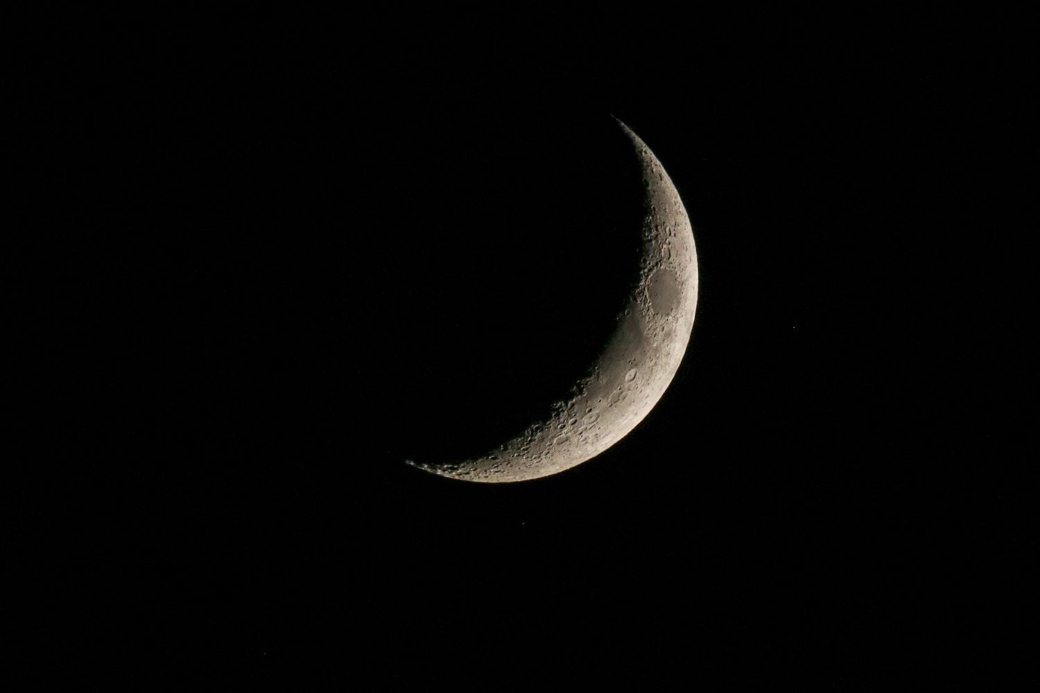 Close up picture of waxing crescent moon.  Atlanta, GA.  July 19,2019 