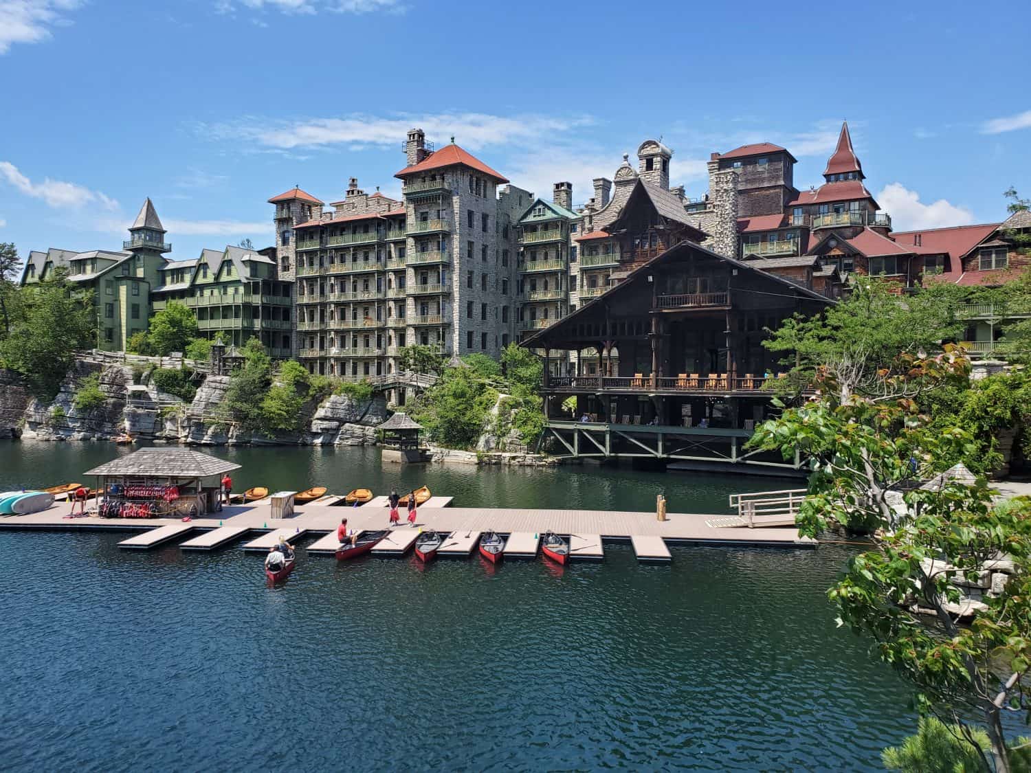 View of Mount Mohonk House that looks like a spectacular castle.