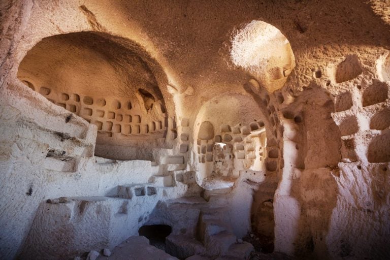 Ancient cave interior in Cappadocia, Turkey