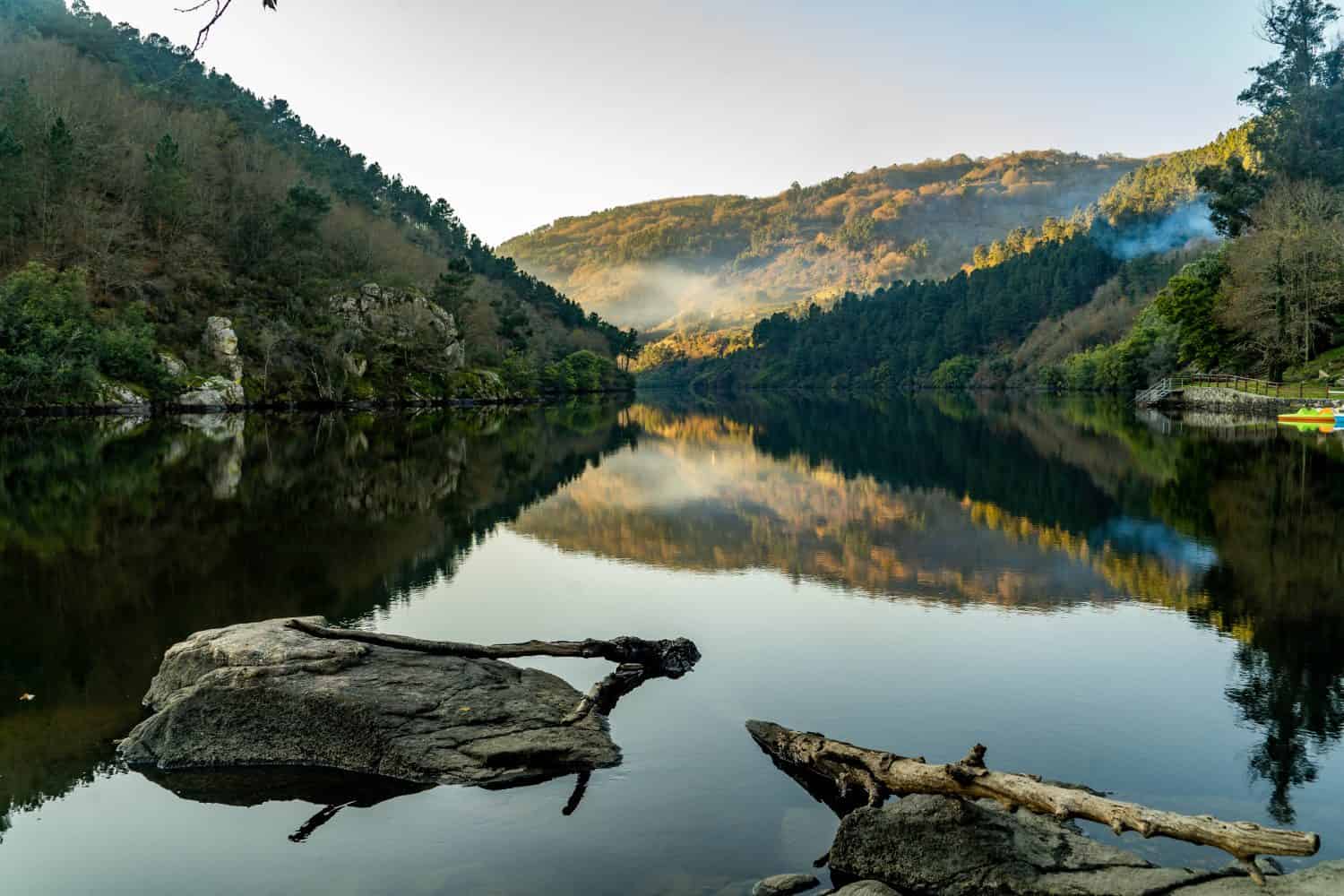 A Cova lookout, Saviñao, Galicia, Spain: viewpoints Miño river 