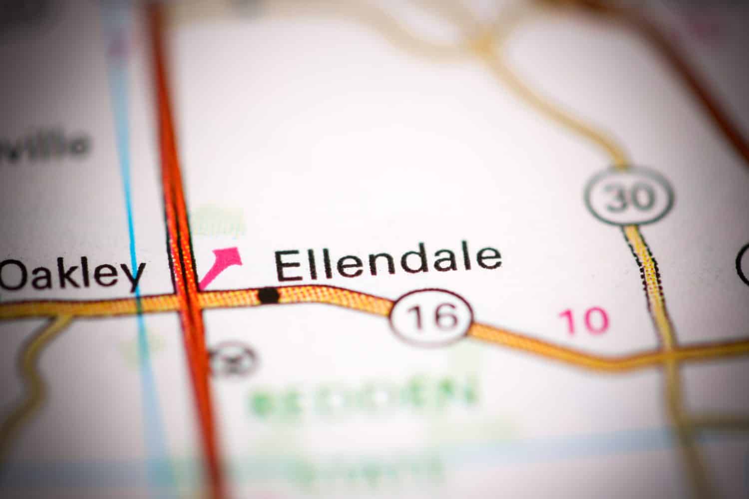 Ellendale. Delaware. USA on a geography map