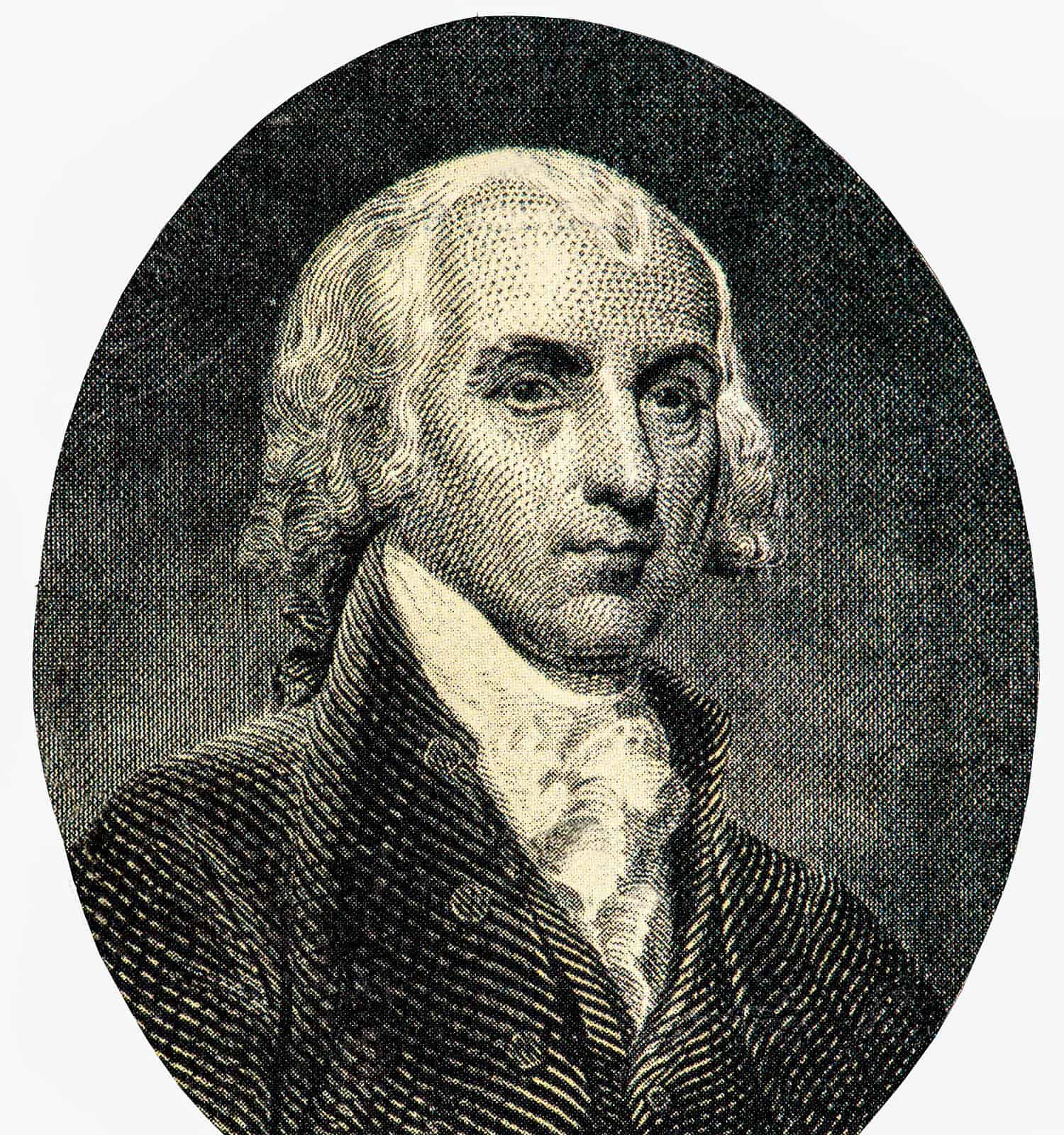 James Madison (1751-1836) who served as the 4th President of the United States. Portrait from James Madison on United States of America Dollars Banknotes. was a founding father of the United States