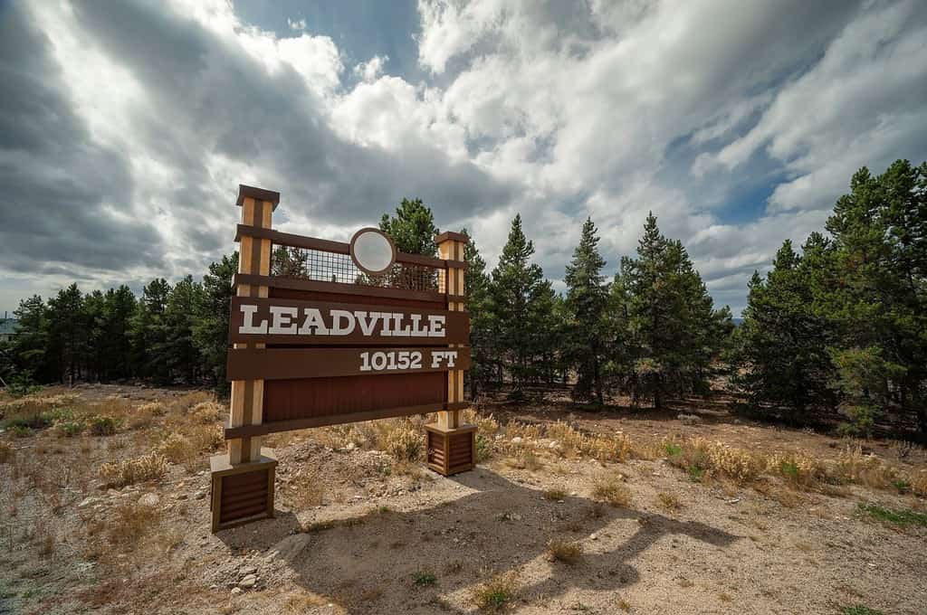 Welcome sign for Leadville, Colorado