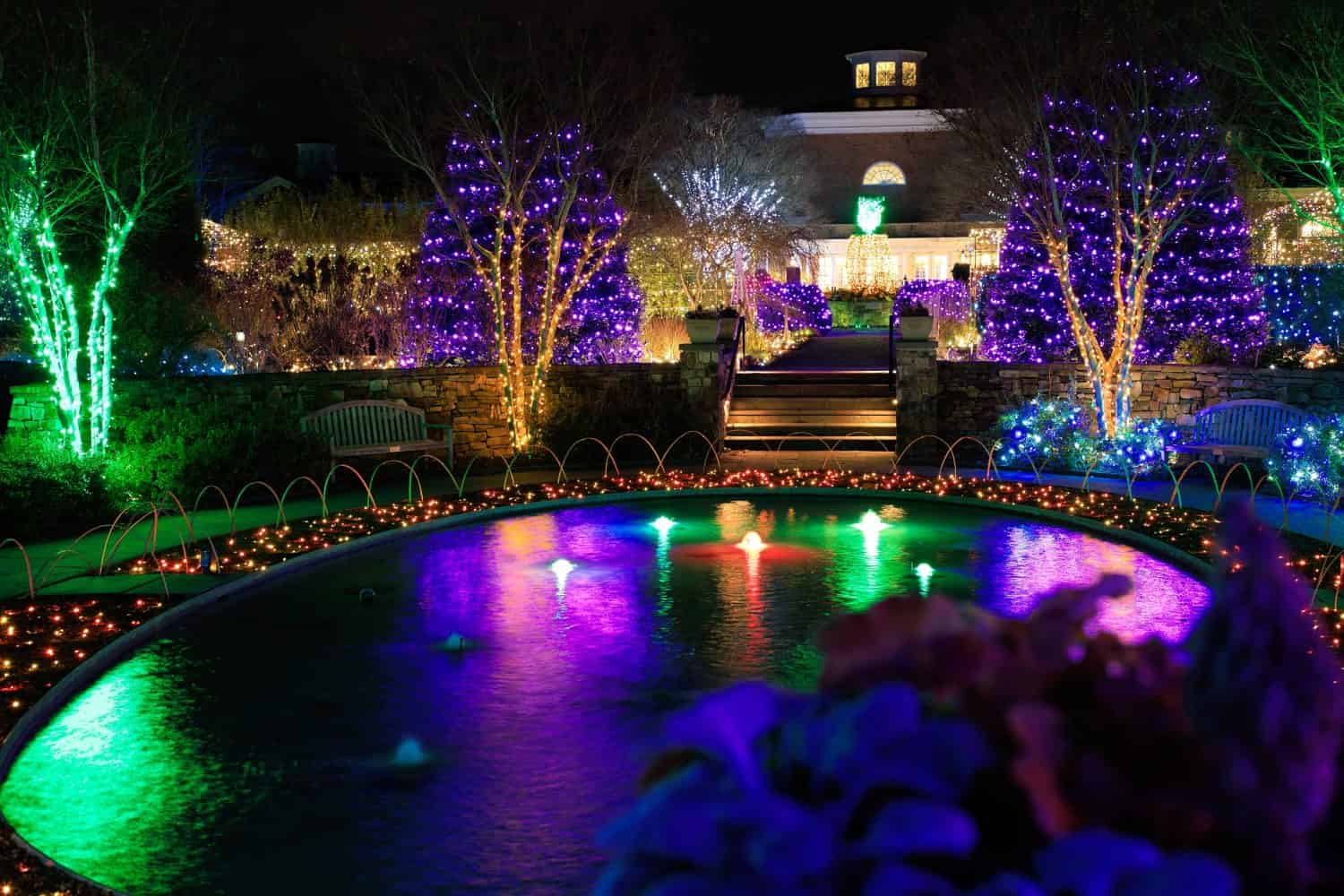Lewis Ginter Botanical Gardens, Garden Fest of Lights, Light Displays.