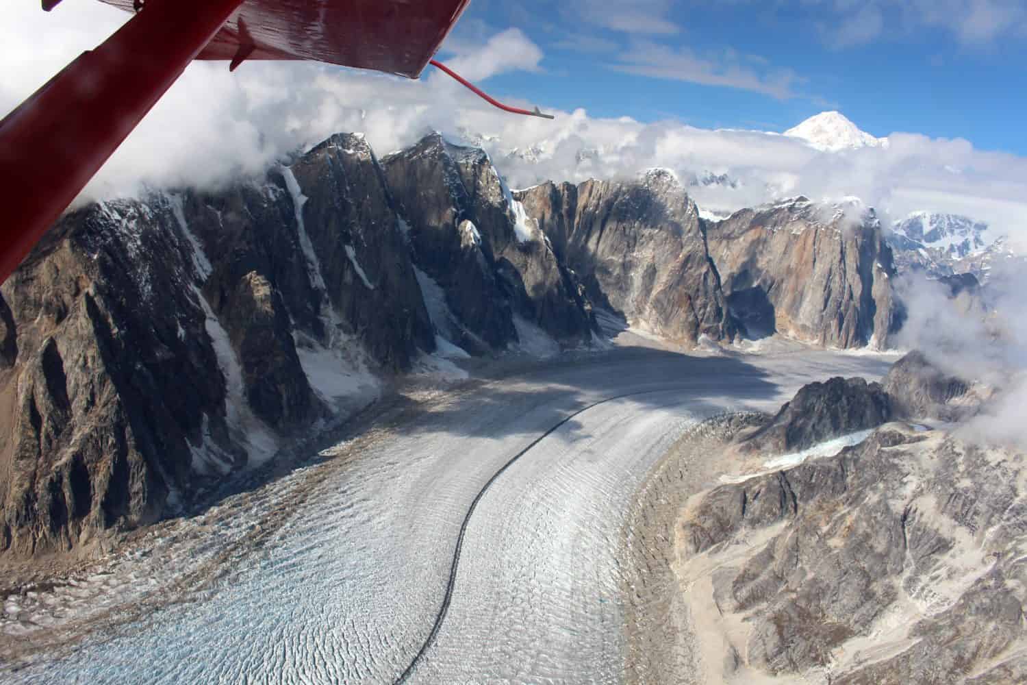Ruth Glacier in the Denali National Park photographed from an airplane
