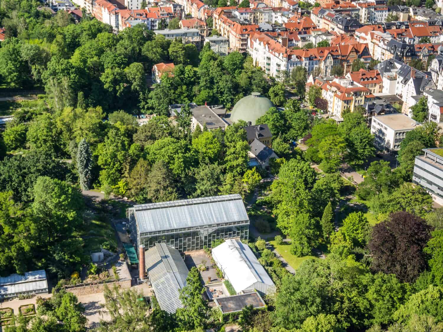 Botanical Garden in Jena from above