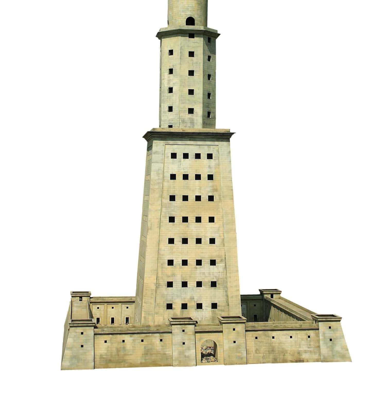 Lighthouse of Alexandria on Pharos island (The Seven Wonders of the World )