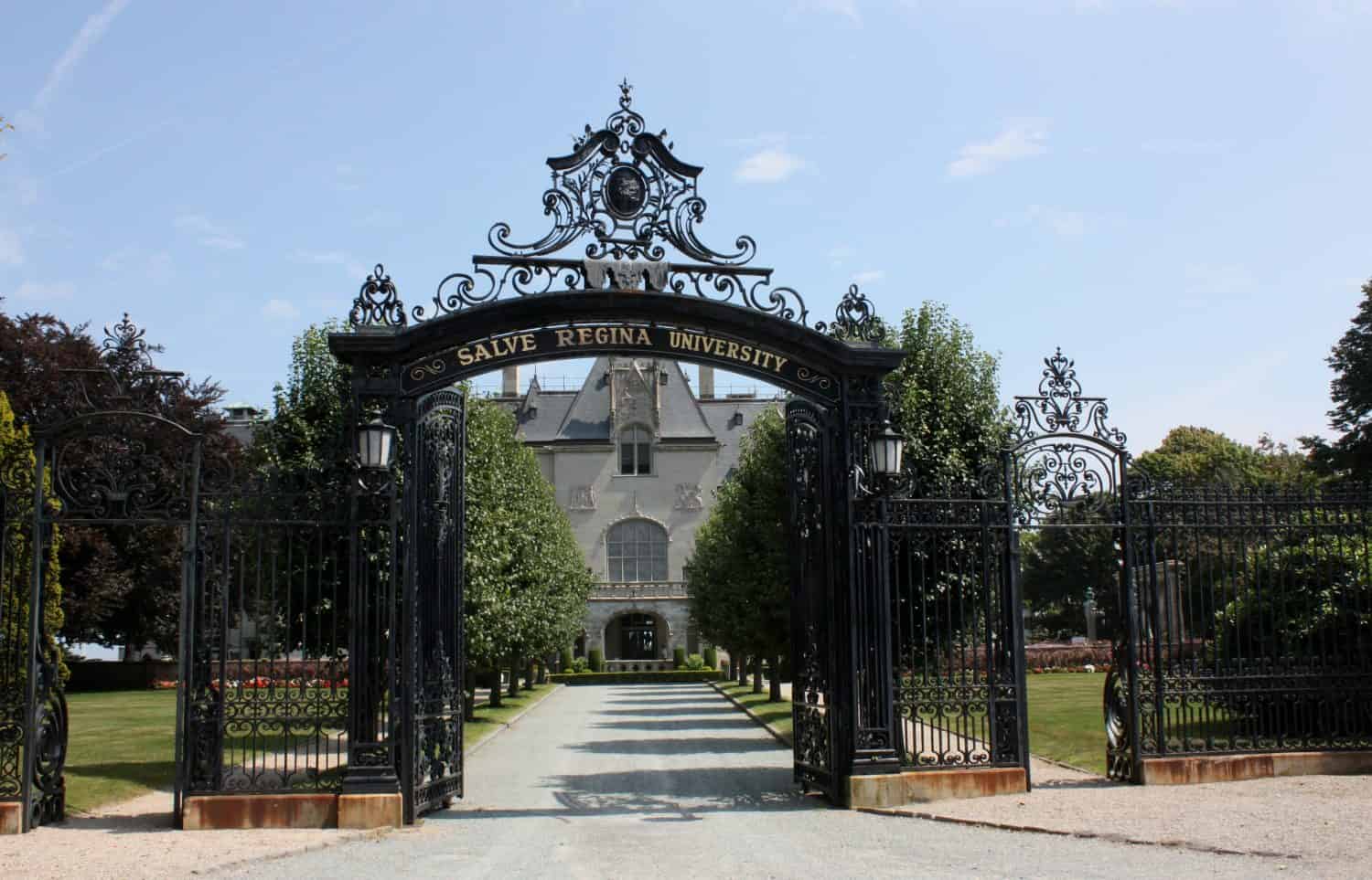 A steel gate access to Salve Regina University Newport RI