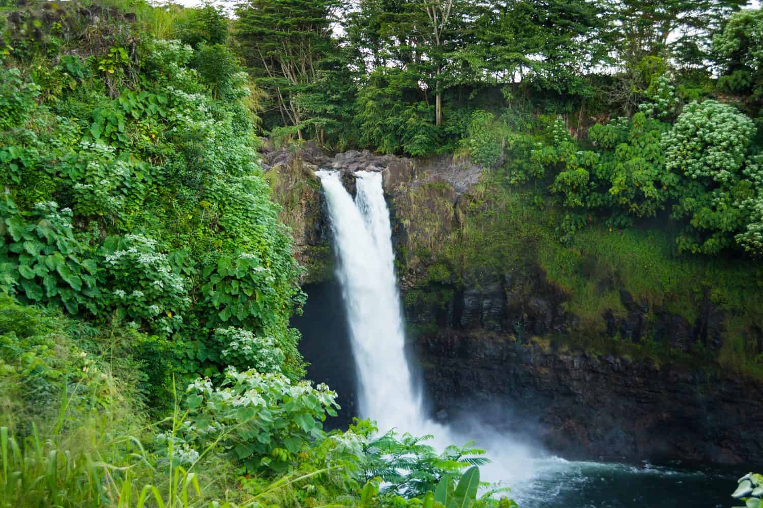 waterfall rainbow Hawaii (Big Island)