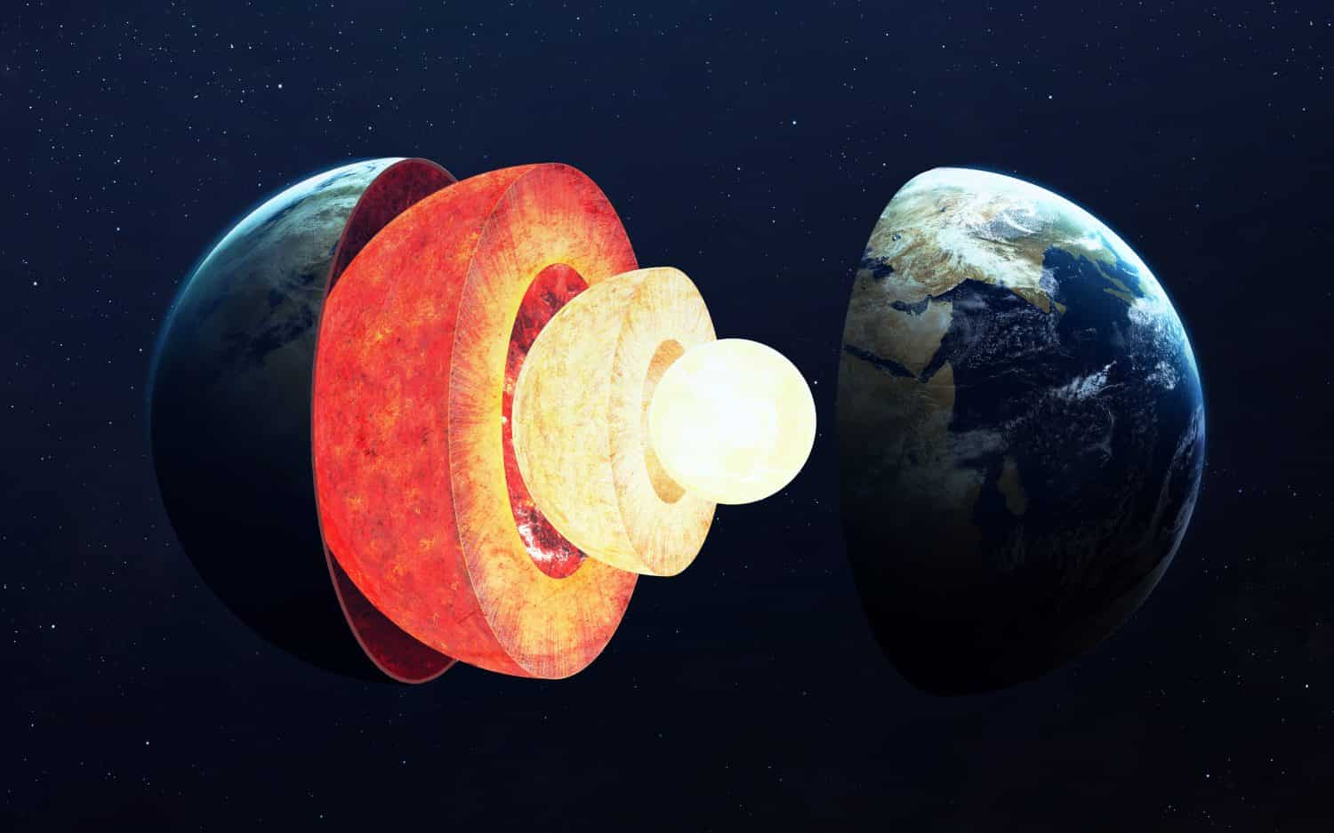 Earth core structure. Elements of this image furnished by NASA