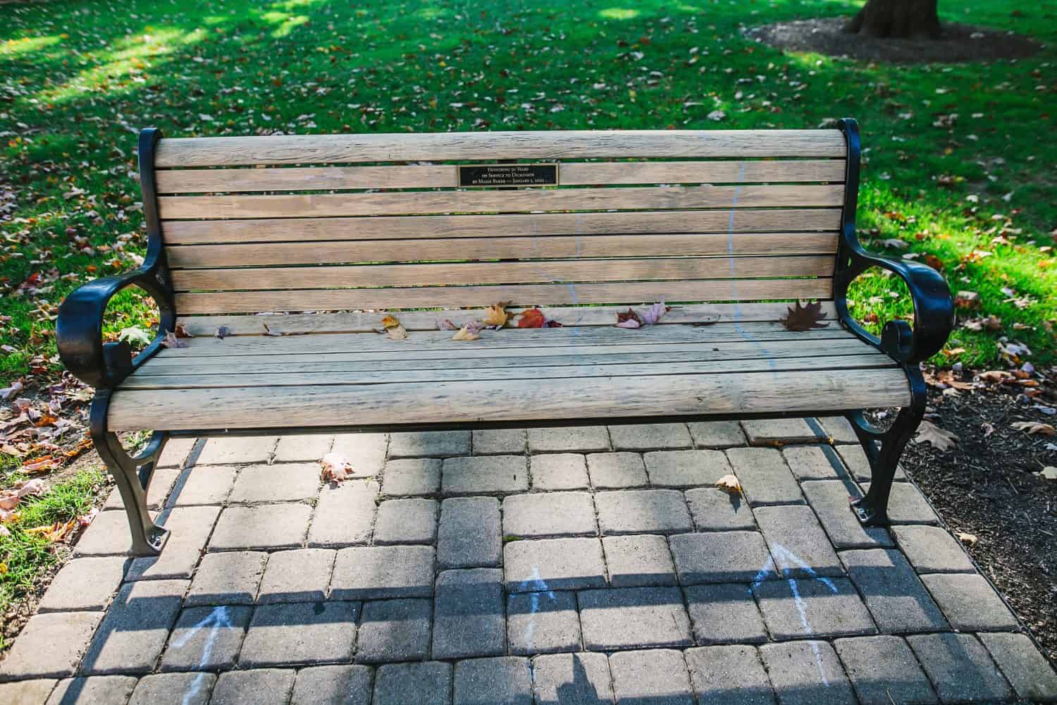 Bench at the Dickinson College campus.