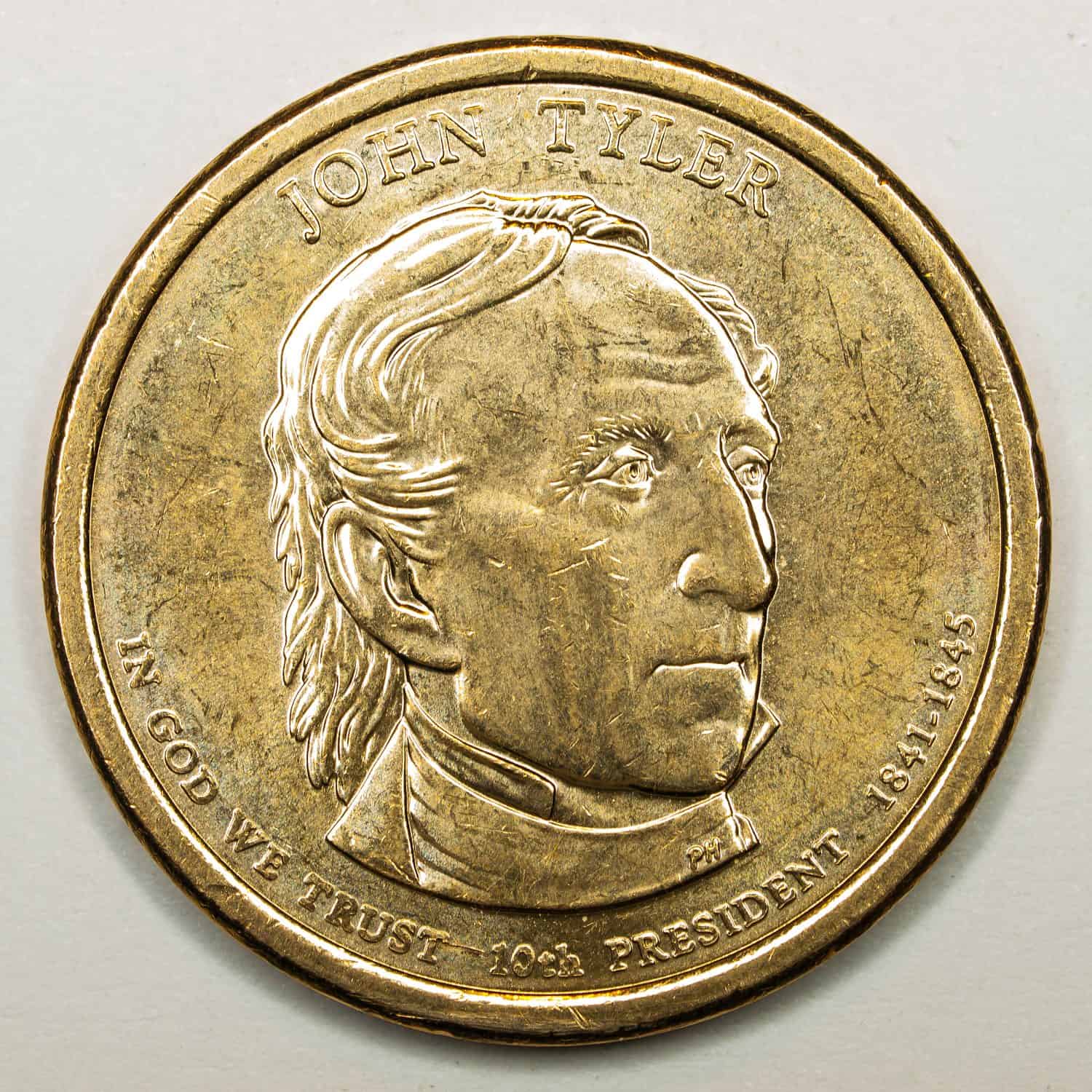 US Gold Presidential Dollar Featuring John Tyler