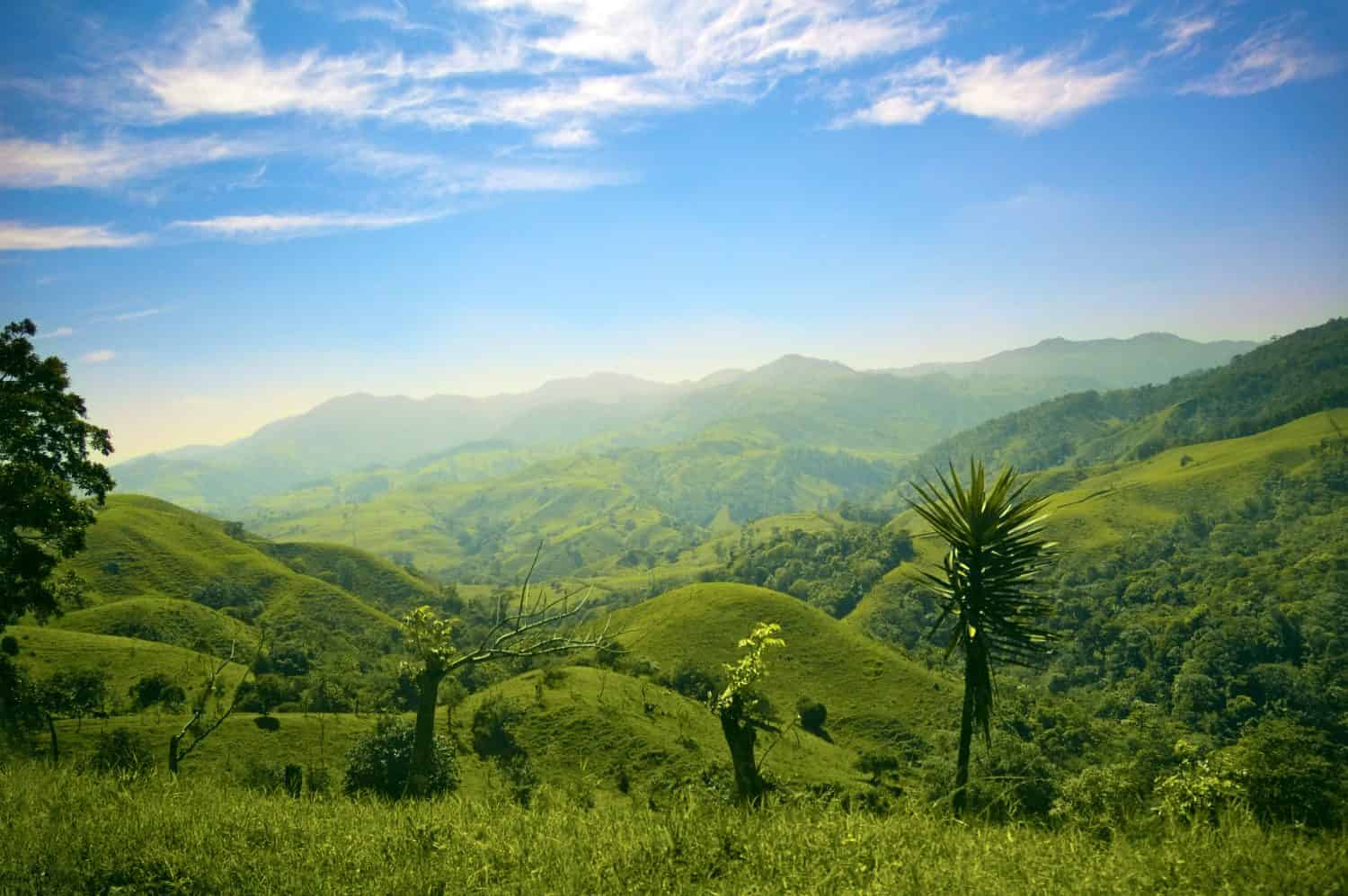 Hills and mountains in Costa Rica