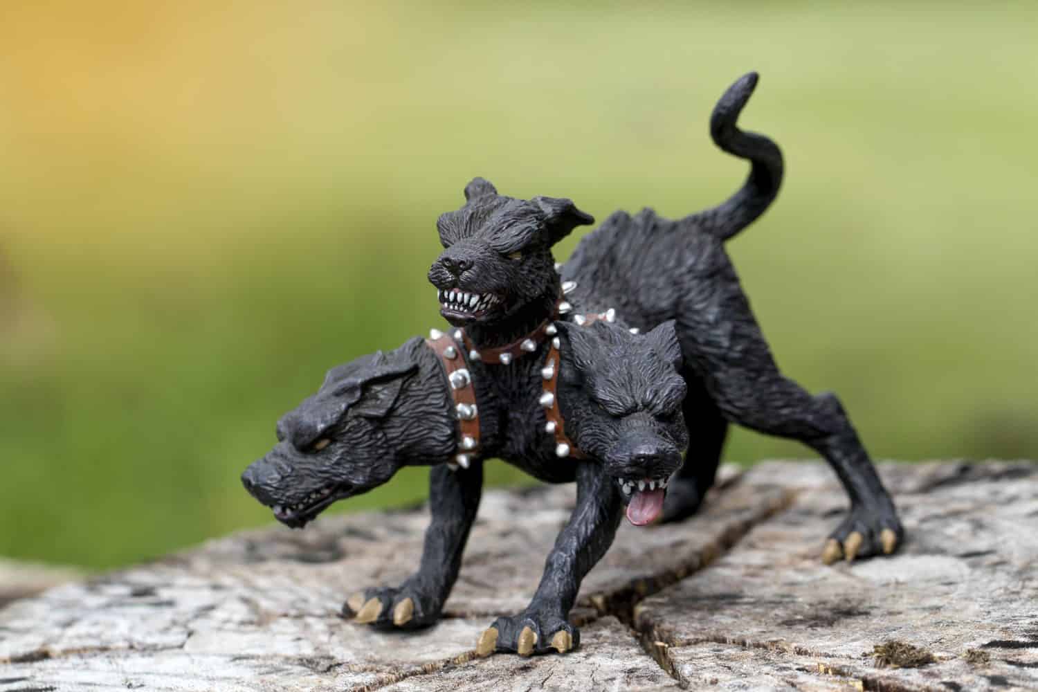 Cerberus, In Greek mythology, Cerberus , is the Hound of Hades, the monstrous multi-headed dog that guards the gates of the Underworld to prevent the dead from leaving.