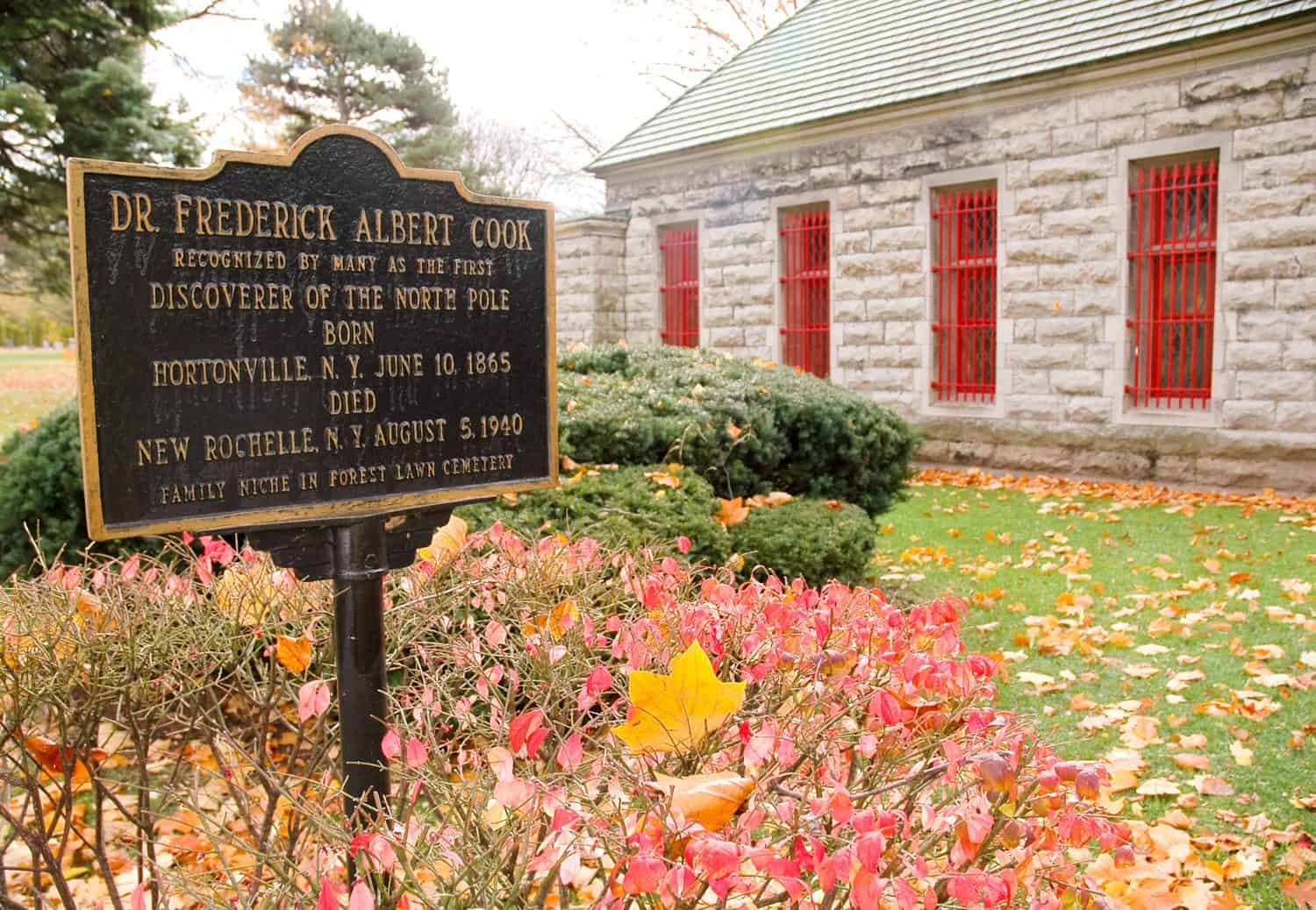 Dr. Frederick Albert Cook marker for the Discoverer of the North Pole at Forest Lawn Cemetery