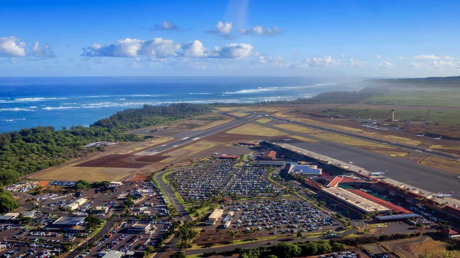 A nice overlook of OGG airport on Maui, Hawaii