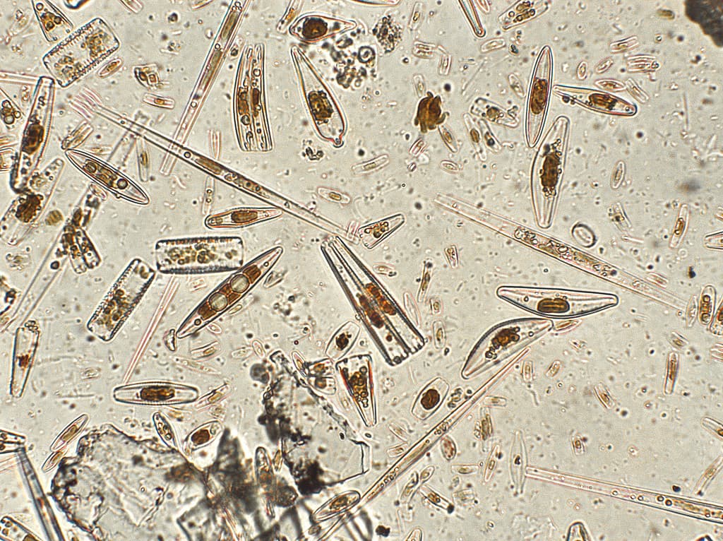 Diatoms under microscopic view