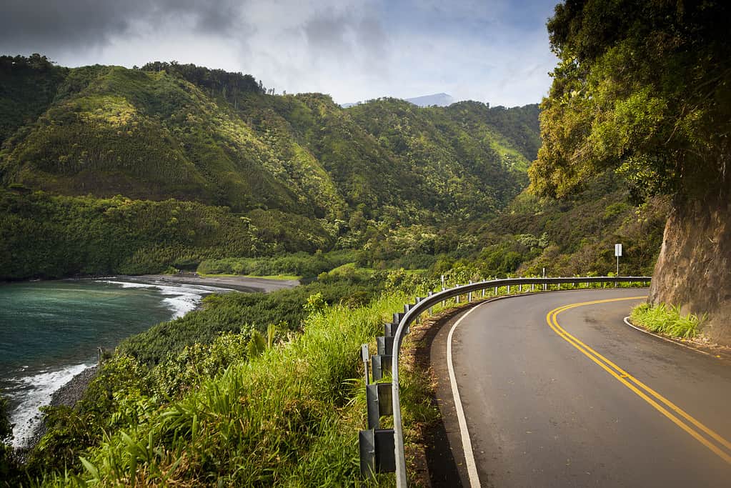 Scenic Hana Highway on the east coast of Maui, Hawaii, USA