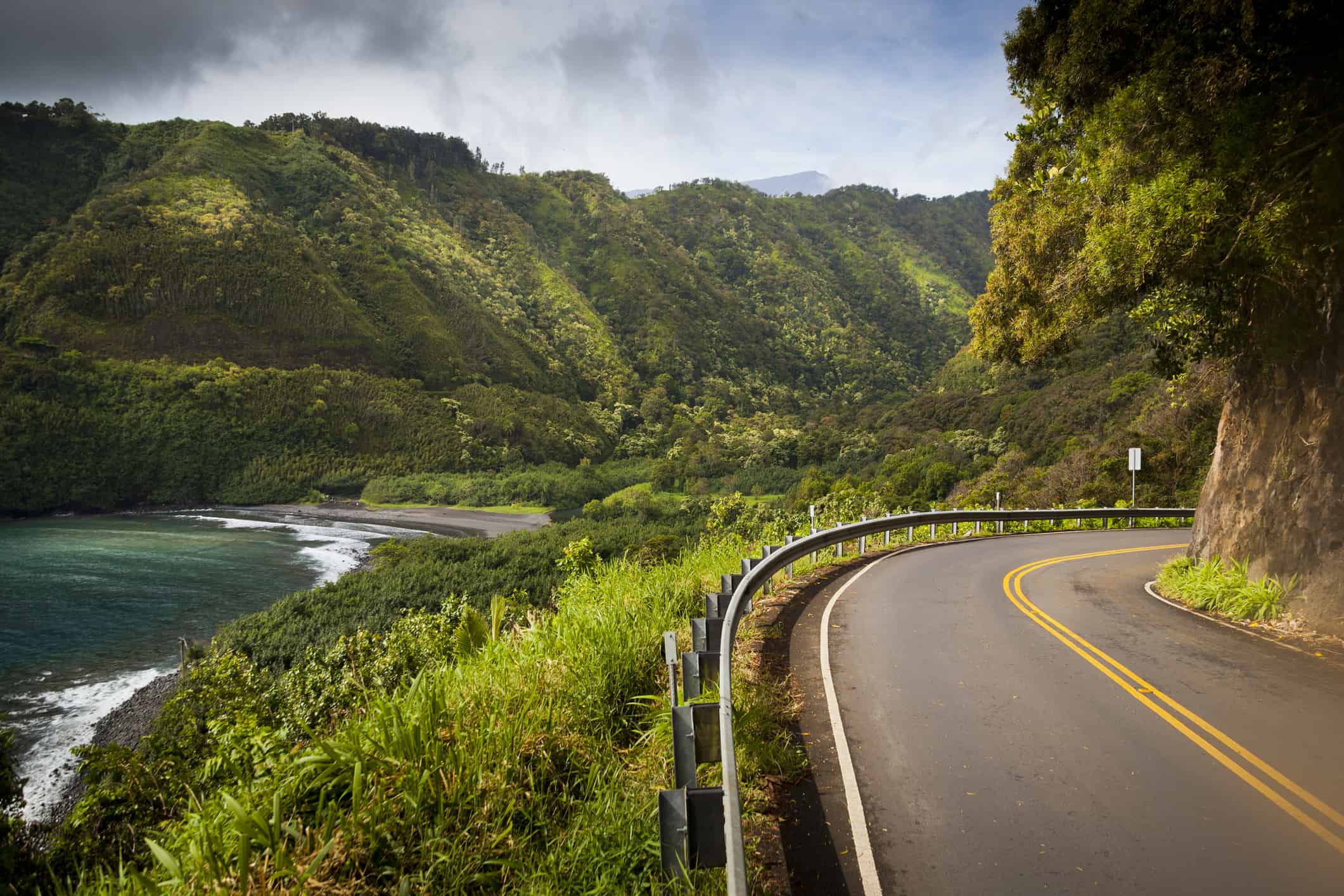 Scenic Hana Highway on the east coast of Maui, Hawaii, USA