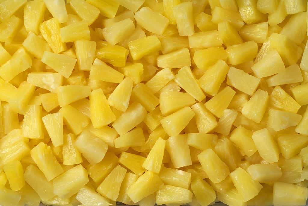 background of pineapple chunks