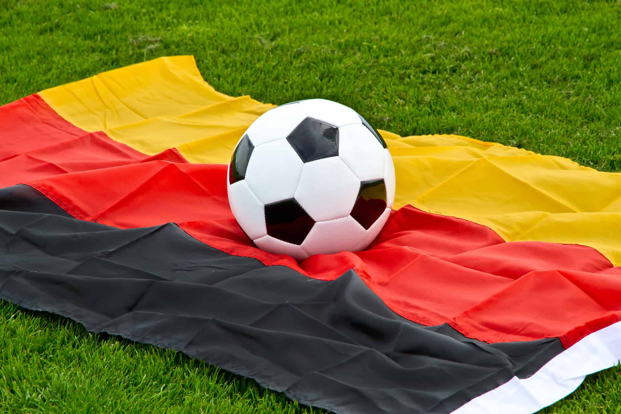 Soccer ball on a german flag