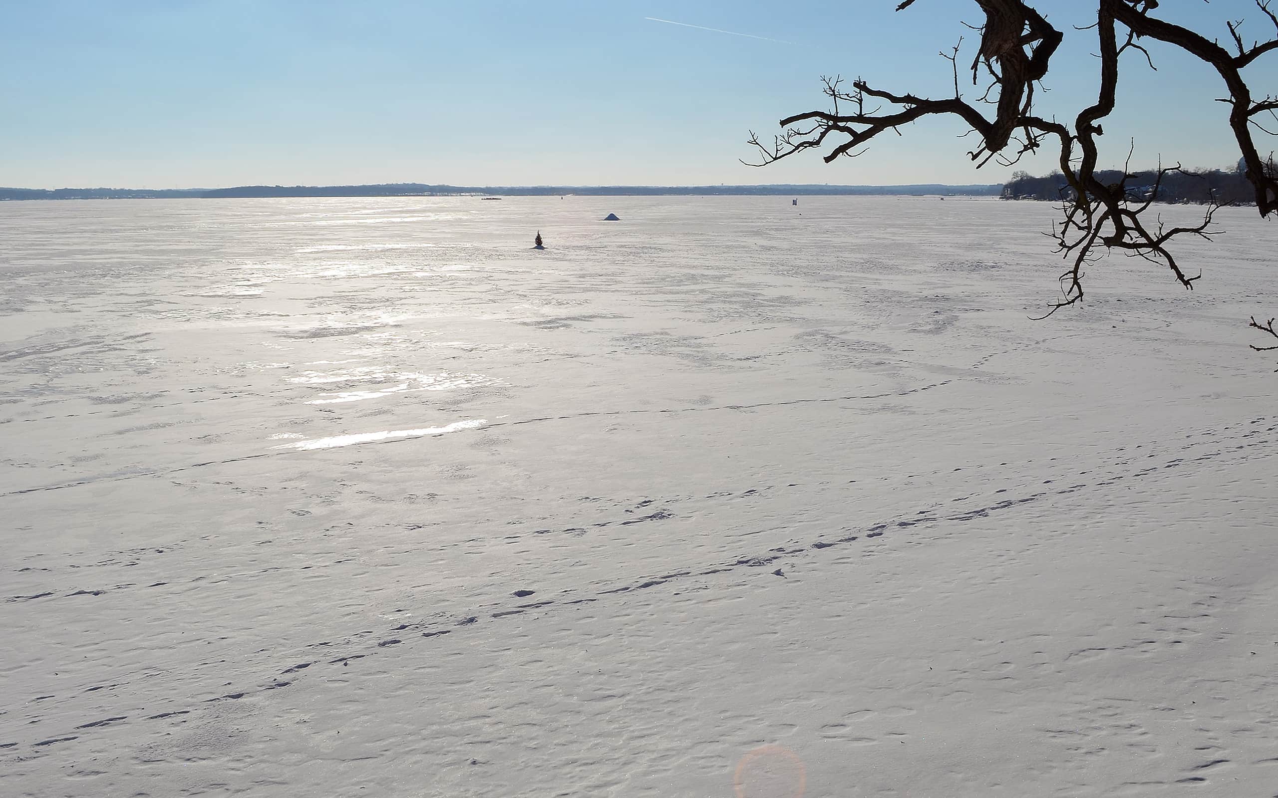 Frozen Lake Monona Sunny Day, Madison, Wisconsin