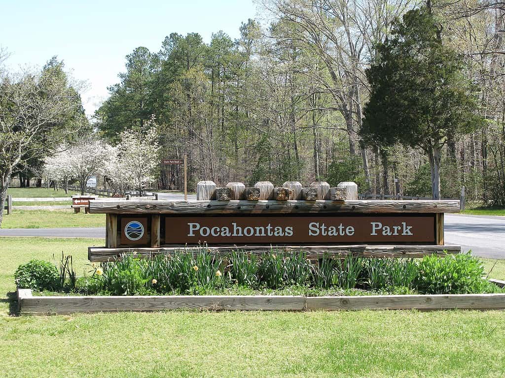 Entrance to Pocahontas State Park in Chesterfield, Virginia