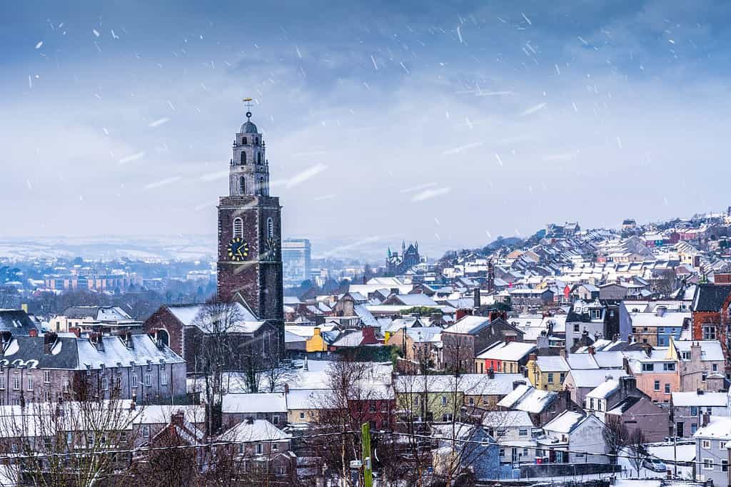 St. Anne's Church, Shandon during a snow storm, Cork, Ireland