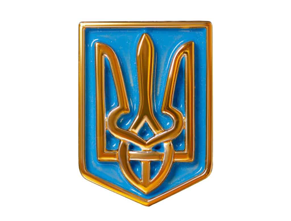 emblem of Ukraine trident on white background isolation