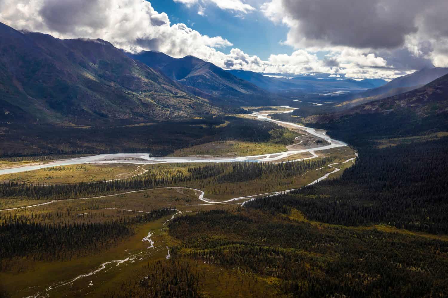 Beautiful landscape view of Gates of the Arctic National Park in northern Alaska.