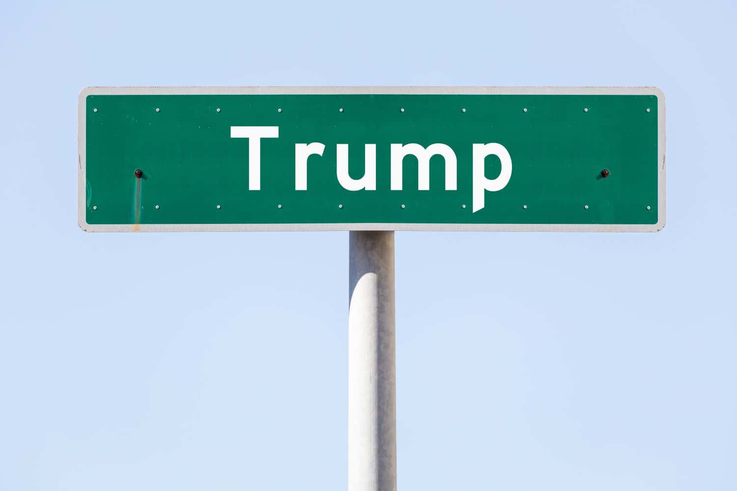 American custom street name sign with an individual text Trump