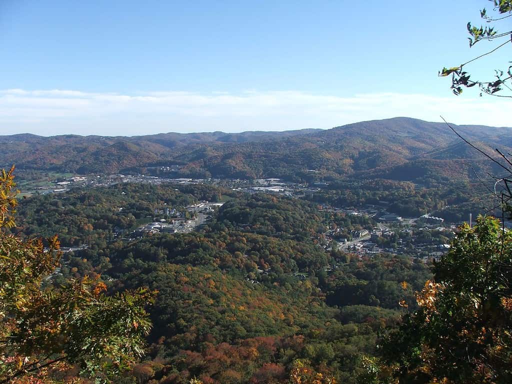 Boone, North Carolina as seen from as seen from Howard Knob Mountain.