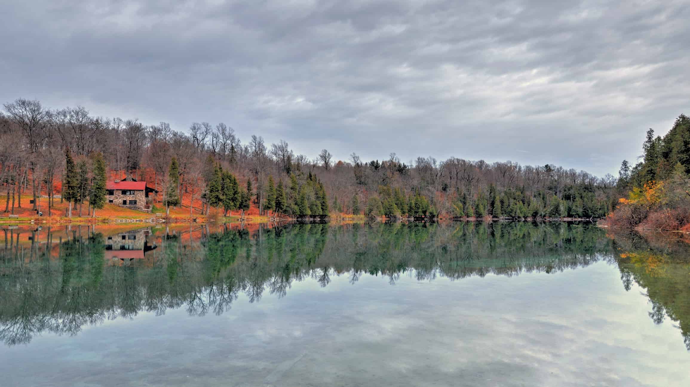Small lake in fall-Near Syracuse, New York