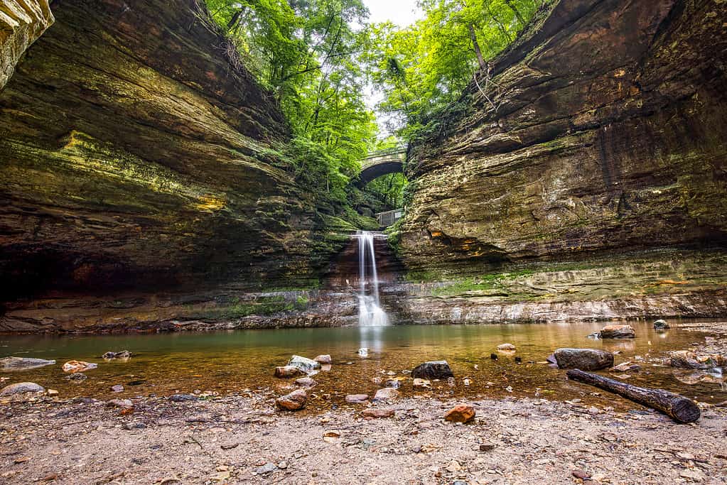A waterfall at Matthiessen State Park in Illinois.