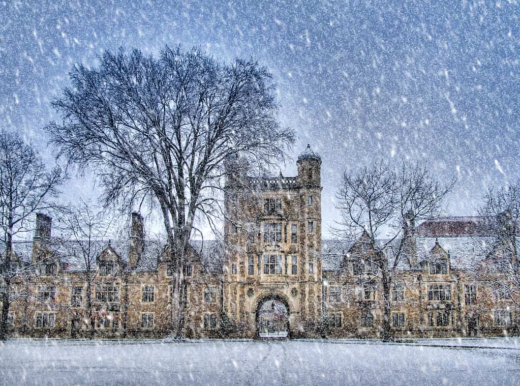 University of Michigan Law School Quadrangle (Winter), Ann Arbor, MI