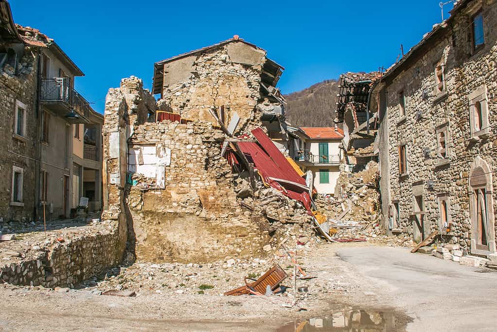 The effects of terrific earthquake of central Italy in the historic mountain village