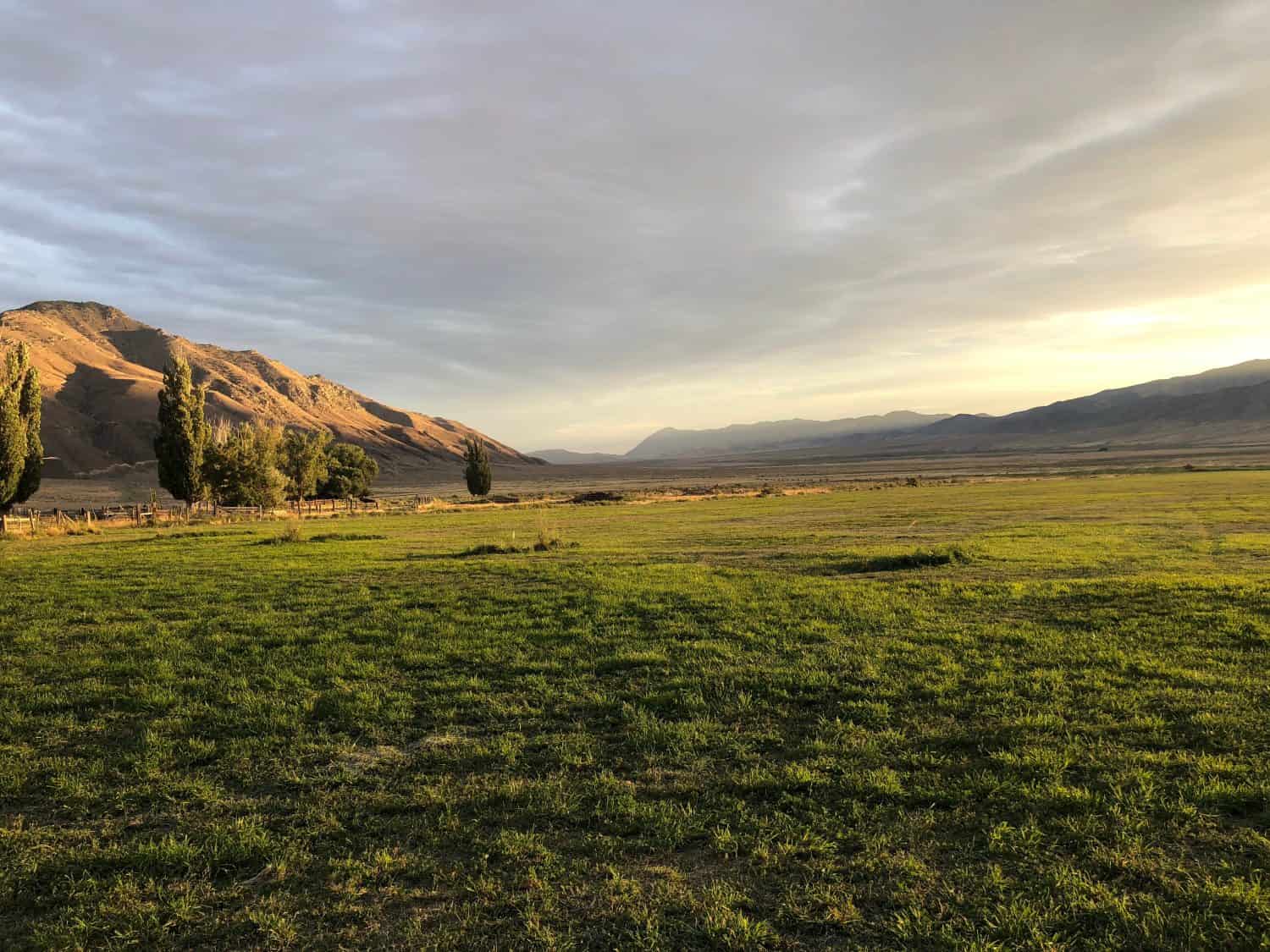 Northern Nevada pasture near Winnemucca at Sunset