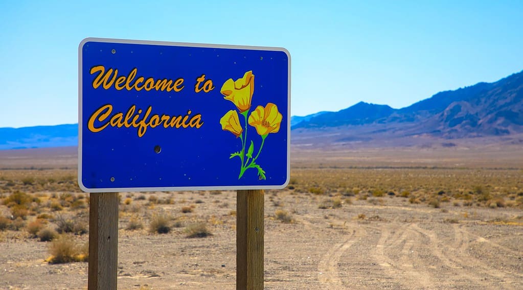 Welcome to California road sign