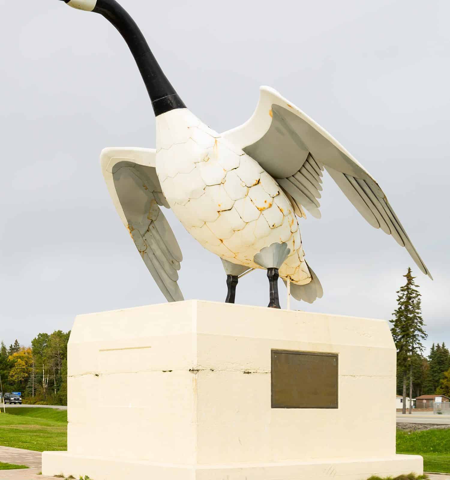 Canada goose statue in Wawa, Ontario