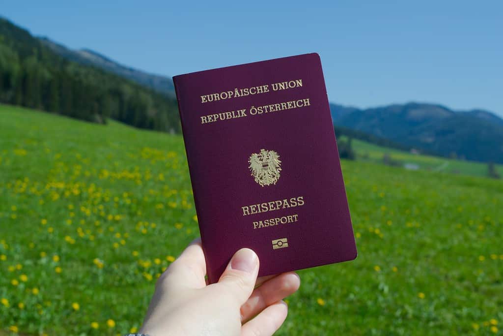Official passport of Austria, Austrian citizen.