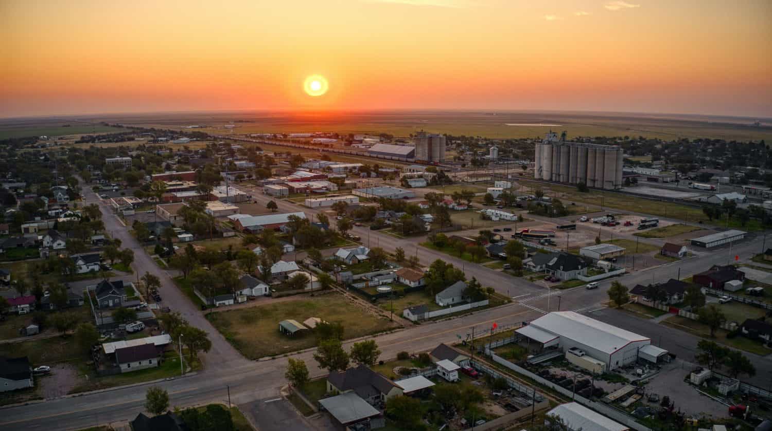 Aerial View of Sunrise in Stratford, Texas
