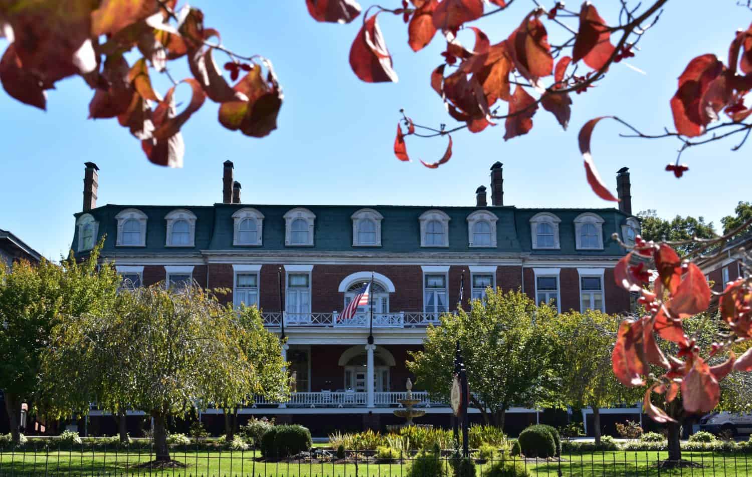 Fall colors at the historic Martha Washington Inn in Abingdon, Virginia