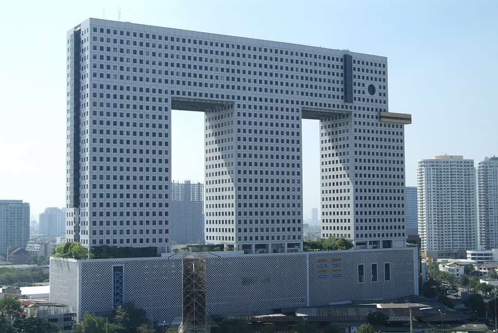 Large, elephant-shaped apartment building in Bangkok, Thailand