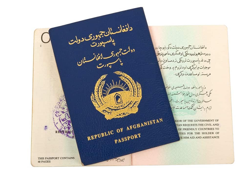 Republic of Afghanistan Passport isolated on white