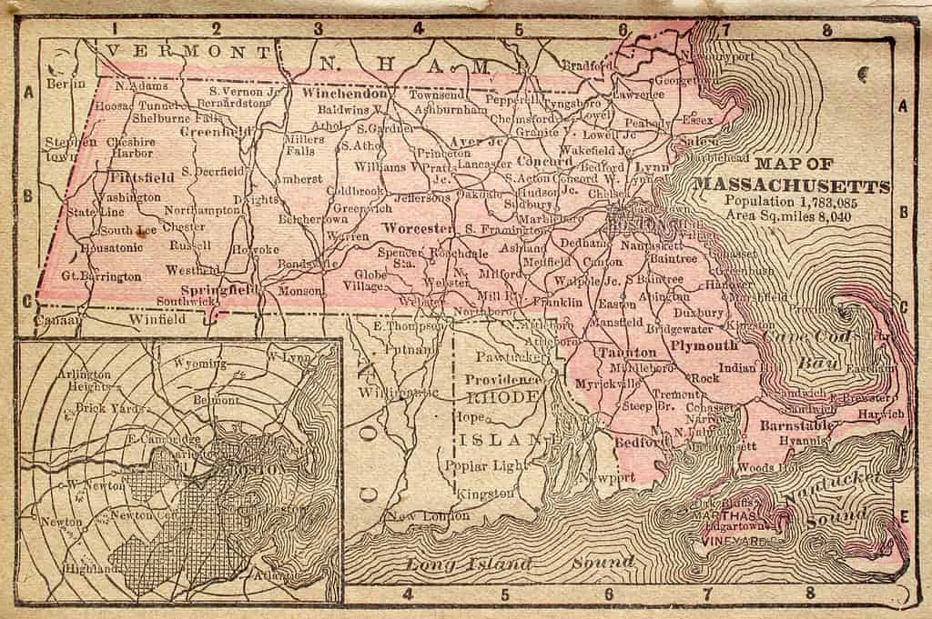 Massachusetts, circa 1880. See the entire map collection: http://www.shutterstock.com/sets/22217-maps.html?rid=70583